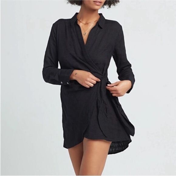 l*space Other - L Space black swim coverup dress wrap long sleeve m medium